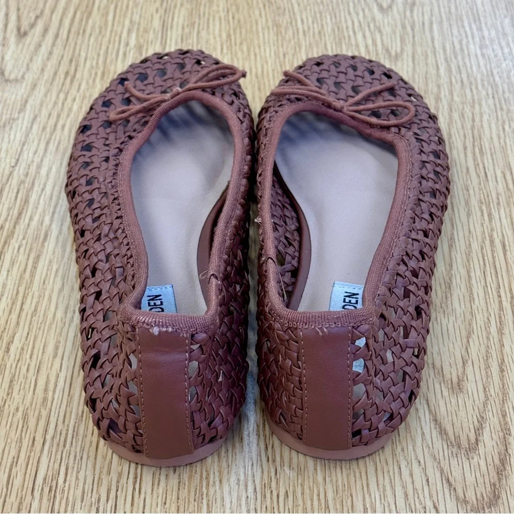 Steve Madden Women's Leather Woven Ballet Flats Brown Size 9.5M Spring Summer - Picture 5 of 7